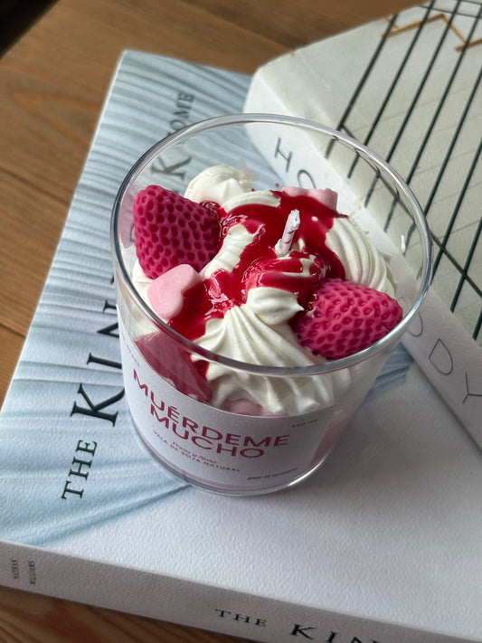 Vela de postre Fresa y Nata